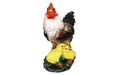 Купить Фигура садовая Курица с цыплятами, Н-34см JNG039