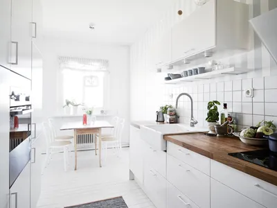 Белый в интерьере кухни — залог безупречности дизайна