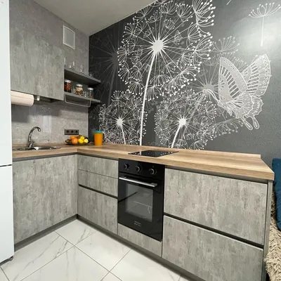 Угловая кухня в светло-сером цвете и современном стиле - IDM Eterno