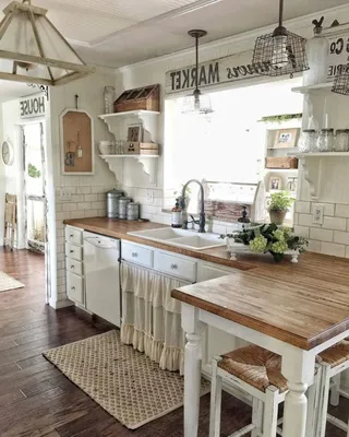 Кухня для дачи в деревенском стиле - 54 фото