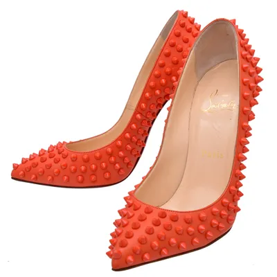 Оранжевые туфли-лодочки Christian Louboutin Pigalle Spikes 37.5 – The Closet