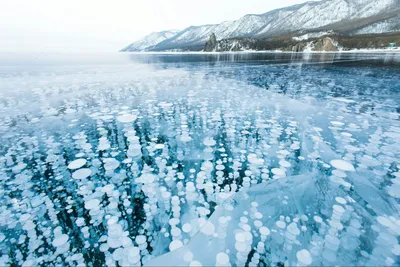 Замёрзший лёд Байкала | Пикабу