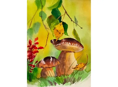 Модульный постер в раме \"Грибы, сбор грибов, лесные грибы\" 210x90 см. для  интерьера — купить в интернет-магазине по низкой цене на Яндекс Маркете