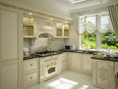 Маленькая кухня в классическом стиле - 40 фото