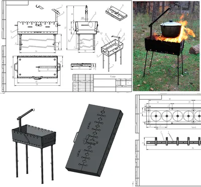 Мангал-дипломат складной - Чертежи, 3D Модели, Проекты, Металлоконструкции
