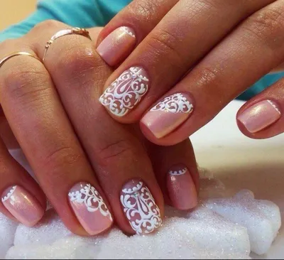 Маникюр №1945 - Дизайн, фото и описание образца | Lace nails, Nail art  wedding, Elegant nails