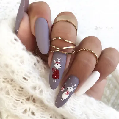 олень на ногтях | Deer nails, Holiday nails christmas, Holiday nails winter