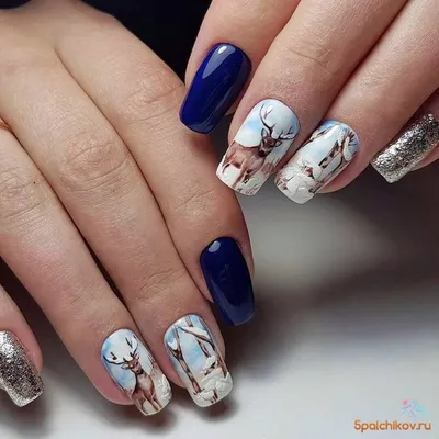 NEW Новогодний маникюр с оленем | Nailspiration.net