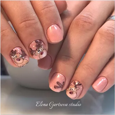 NEW Новогодний маникюр с оленем | Nailspiration.net