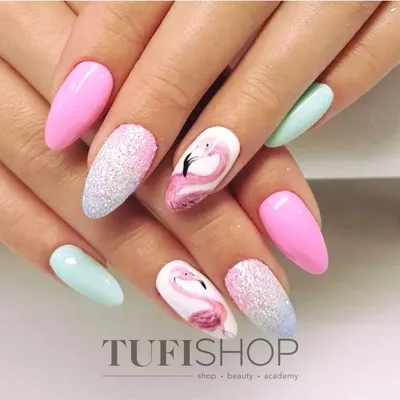 Фламинго Розовый маникюр Французский маникюр | Nails, Nail designs, Acrylic  nails