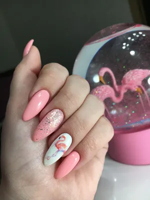 Nails , flamingo , manicure, pink , gel polish , summer , ногти , маникюр ,  фламинго , весна , лето , гельлак , … | Розовые ногти, Дизайнерские ногти,  Детские ногти