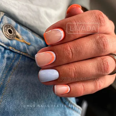 Маникюр с покрытием гель лак( френч) + дизайн для Юлечки #nails, #шеллак,  #гельлак, #маникюрспб, #маникюр | ВКонтакте