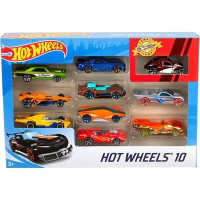 Подарочный набор Hot Wheels Базовые машинки (10 шт.) в ассортименте купить  в интернет-магазине Детский мир