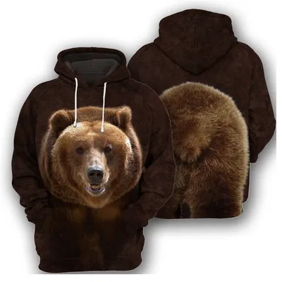 Мужские толстовки в стиле Харадзюку, Смешные животные, медведь гризли,  пуловер с 3D принтом, Свитшот унисекс, куртка с капюшоном в стиле хип-хоп,  женская уличная одежда для косплея - купить по выгодной цене