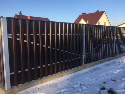 Забор из металлического штакетника 30 метров с двойной зашивкой - \"Забор  Эксперт\"