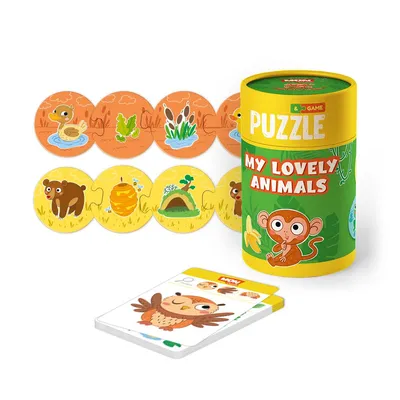 Игровой набор MON \"Мои милые зверята\": пазлы и карточки с заданиями купить  в интернет-магазине