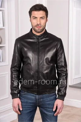 Стоимость Кожаной куртки на резинке - бомбер в интернет магазине | Артикул:  W-1830-CH