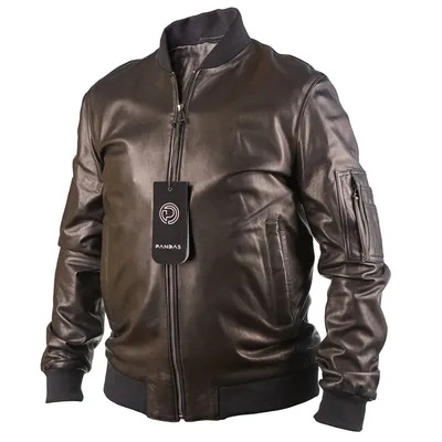 Мужская кожаная куртка бомбер PANDAS 4326 black S: от \"FainaModa магазин  шкіряних виробів\"