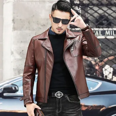 Мужская Байкерская кожаная куртка, мотоциклетная куртка в стиле панк, из  коровьей кожи, модель W115 на осень и зиму, 2021 - купить по выгодной цене  | AliExpress