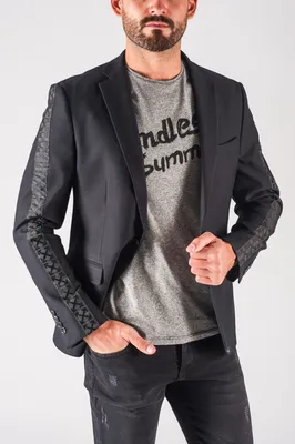 Модный мужской пиджак с орнаментом на рукавах. Арт.:2-720-27 – купить в  магазине мужской одежды Smartcasuals