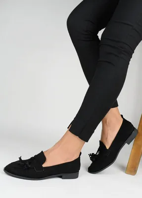Мокасины женские замшевые черные (337117) • цена: 459.00 грн • купить в  интернет магазине одежды и обуви «SaleFox»: описание, фото, отзывы