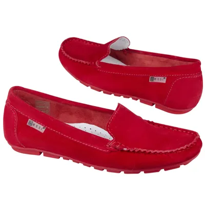 Красные замшевые женские мокасины с мягкой тонкой подошвой купить в  интернет магазине Kwinto - товара нет в наличии