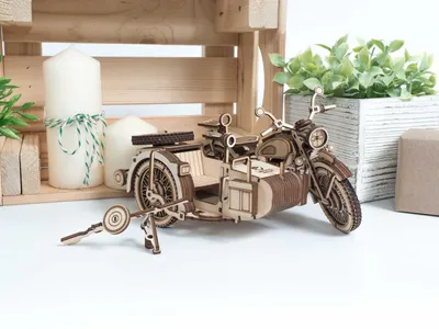 Конструктор 3D деревянный мотоцикл с коляской \"УРАН\" Lemmo купить в  Германии - kaufbei.tv