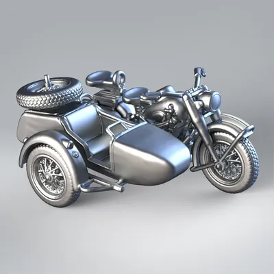 Мотоцикл с коляской – 3D модель - Studia3D