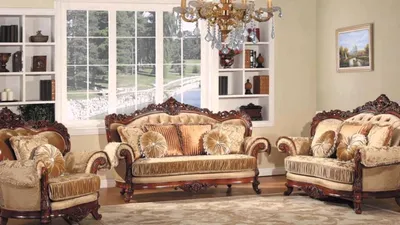 Мягкая мебель для гостиной в классическом стиле (Китай). Living room sets  in a classic style - YouTube