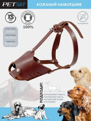 Намордник для собак кожаный \"Comfort\" PetStandArt, Размер 1-XS, Цвет  Коричневый