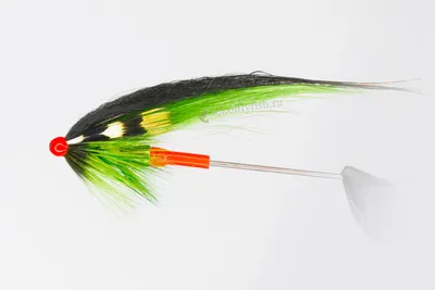 Авторские лососевые мушки для ловли нахлыстом и спиннингом : Мушка  лососевая Green \u0026 Red tube Tungsten Cones Variant 2,9 г