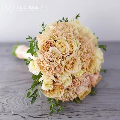 Свадебный букет из роз и диантусов купить в СПб в интернет-магазине  Семицветик✿