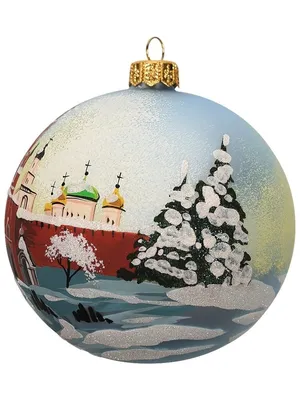 Шар новогодний с ручной росписью Палех \"Москва\" - купить по выгодной цене |  AliExpress
