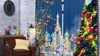 Новогодние фотошторы - купить в Москве фотоштору на новый год, новогодние  шторы недорого в интернет-магазине
