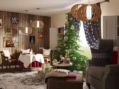 Новогодняя атмосфера в гостиной – готовые решения в интернет-магазине Леруа  Мерлен в Москве и России