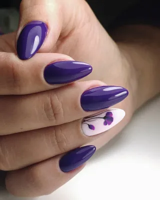 Фиолетовый маникюр с малиновым (67 фото)