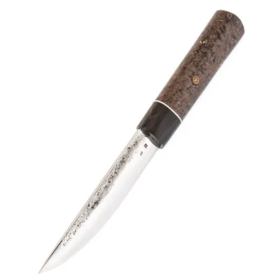 Нож Якут, сталь D2, рукоять темная карельская береза (Арт.  mu_yakut_kar_d2_t) - купить в интернет-магазине