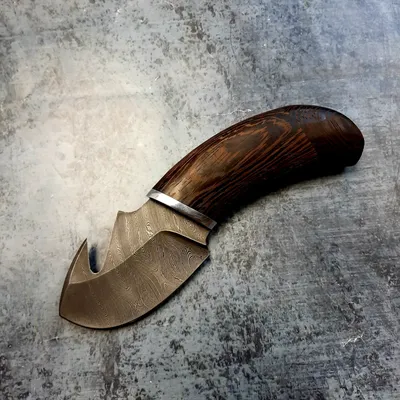 Нож для снятия шкур, Краб, дамасская сталь, венге купить