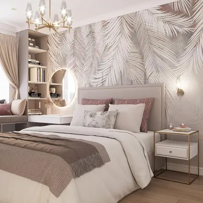 Обои для спальни комбинированные пастельных тонах - 69 фото