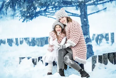 Зимняя фотосессия для мамы и дочки во время мороза — Фотограф Катерина  Упит: Киев, Украина, мир
