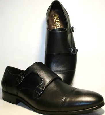 Мужские туфли монки кожаные черные, демисезонные Икос классические, цена  2145 грн — Prom.ua (ID#611974059)