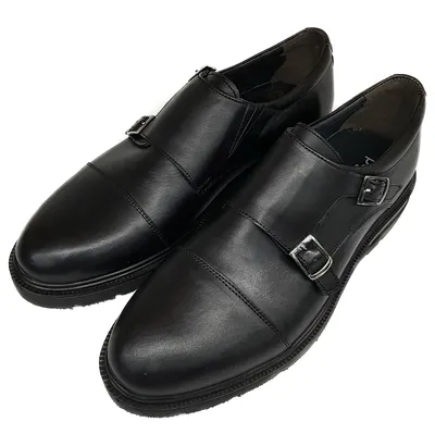 Мужские кожаные туфли монки без каблука Pandew черные, цена 1345 грн —  Prom.ua (ID#851128527)
