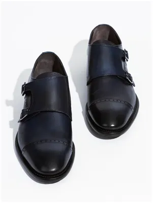 Туфли монки мужские из натуральной итальянской кожи PHILIPPE ANDERS  темно-синие 45 размер — купить в интернет-магазине по низкой цене на Яндекс  Маркете