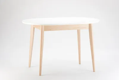 Овальный кухонный стол \"Турин-обновленный\" - белая стеклянная столешница  9003 • OLEKSENKO Столы и Стулья •