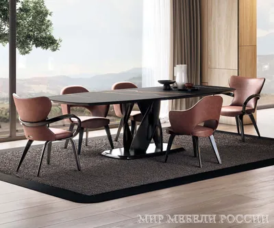 Большой дизайнерский обеденный стол из керамогранита Virtuos D Бочка на  одном подстолье в современном стиле - Мир Мебели России