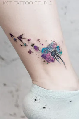 Цветные тату. Цветные татуировки. 100+ цветные эскизы тату на нашем сайте!  | Цветные татуировки, Татуировка одуванчик, Тату