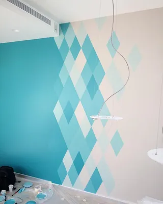 Геометрическая покраска стен (54 фото)