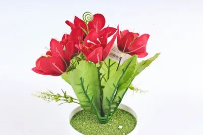 Искусственное растение - Орхидея в розетке красная Б10713, цена 64,8 руб.,  артикул 30691-1