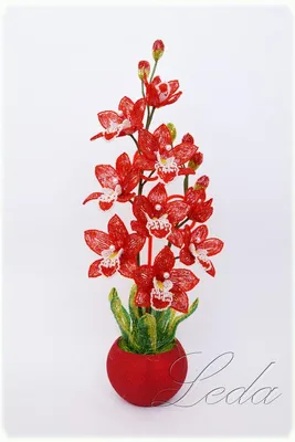Одноклассники | Орхидея, Цветы из бисера, Бисерные цветы