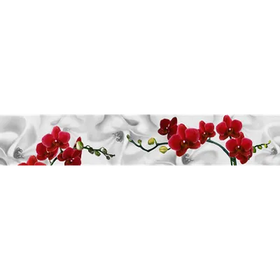 Красная орхидея, Кухонный фартук на МДФ,ХДФ 2000х600мм